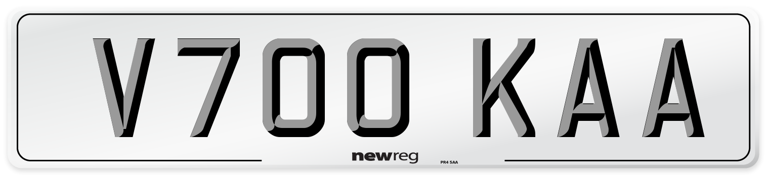 V700 KAA Number Plate from New Reg